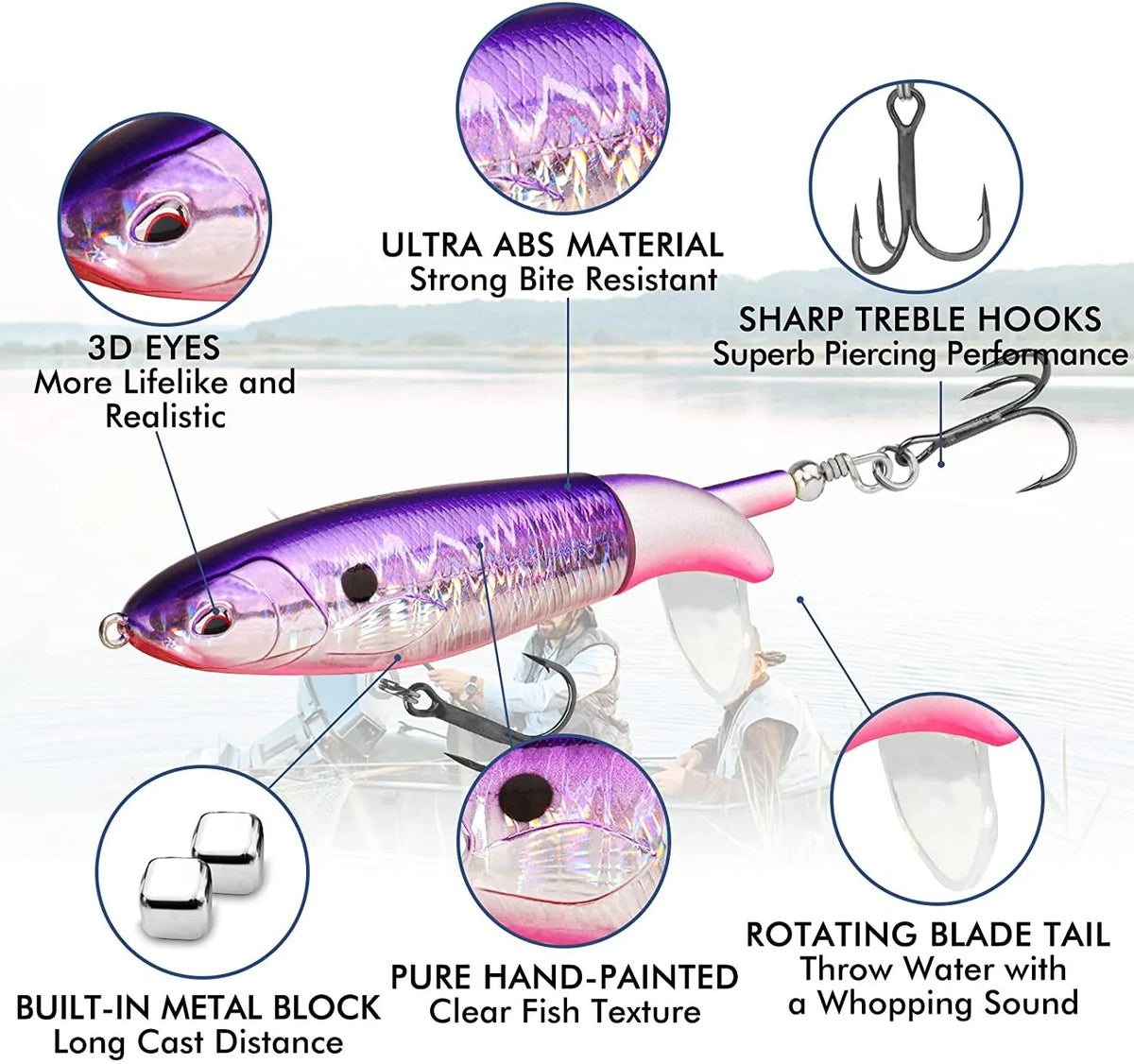 Topwater Revenge Plopper Lure Large Prop Bait – LURE HUB