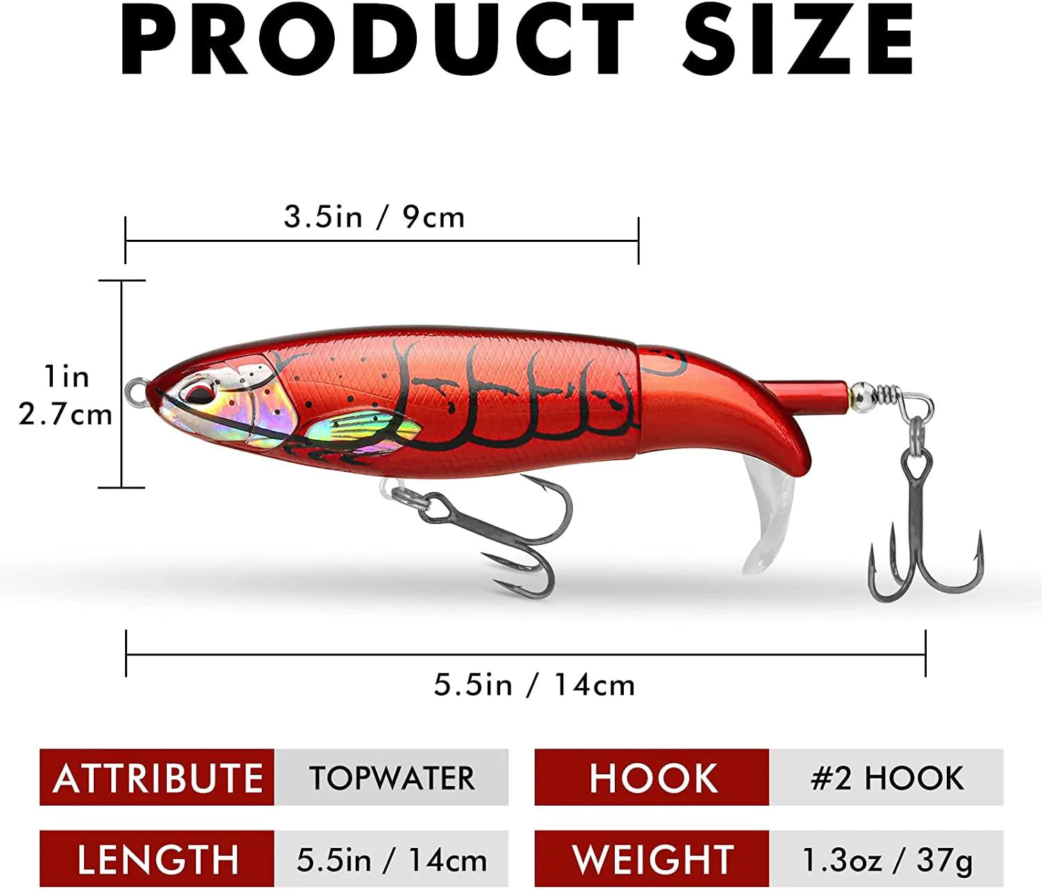 Topwater Revenge Plopper Lure Large Prop Bait