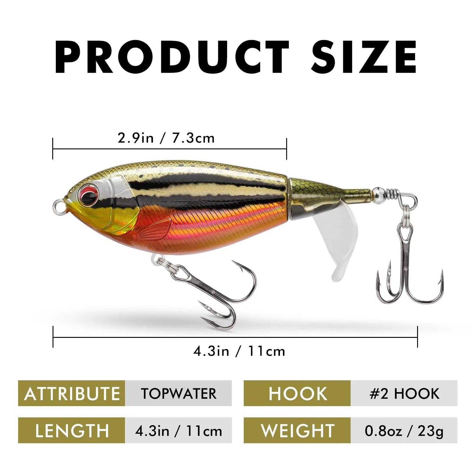 Topwater Revenge Plopper Lure Prop Bait