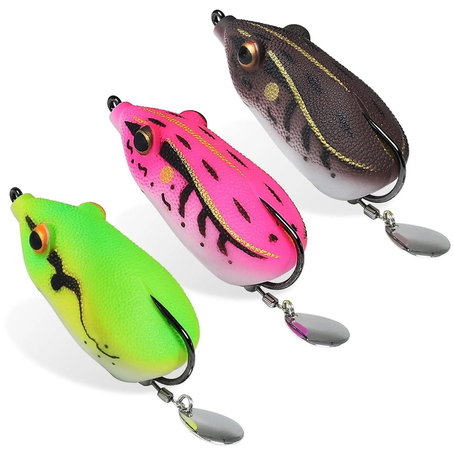 Weedless Frog Lure with BKK Hook Spinner Tail – LURE HUB